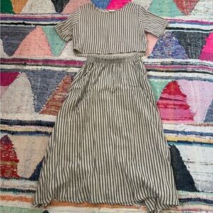 Curator Striped fawn skirt and Hanna top